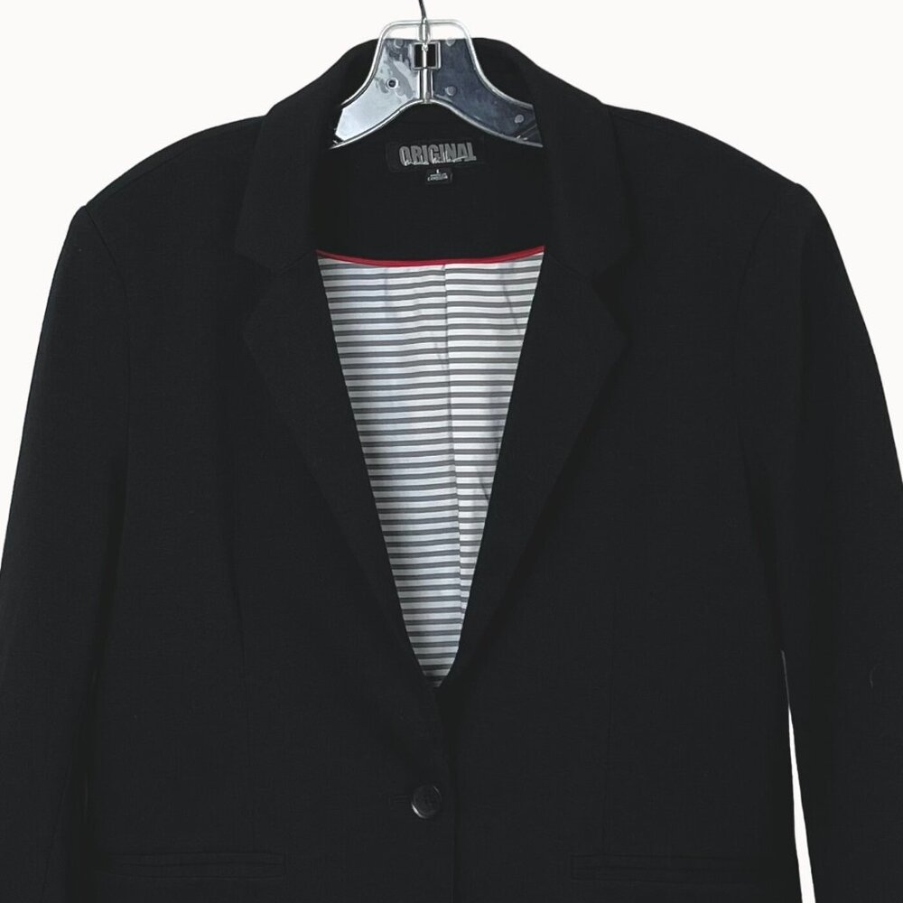 Original Nicole Miller Womens Blazer Jacket Size L Black Cotten Polyester EUC! - Picture 7 of 15